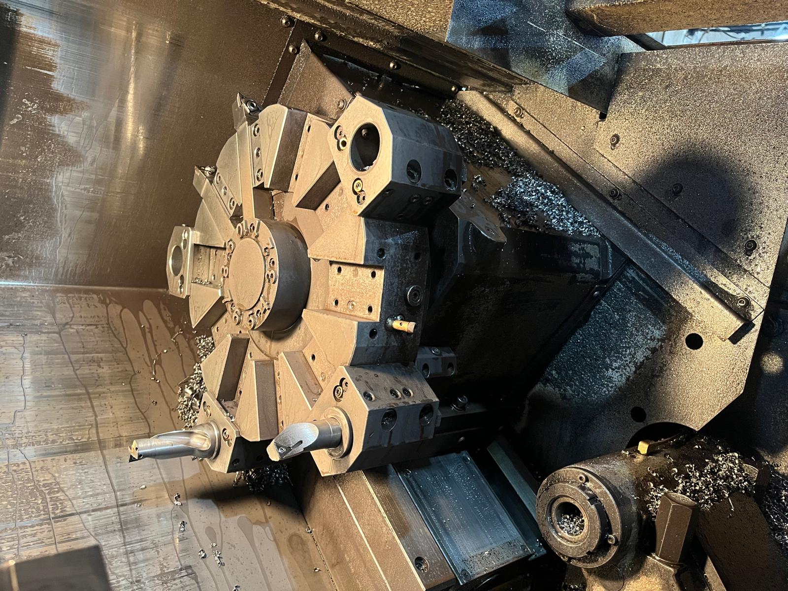 CNC lathe turret detail