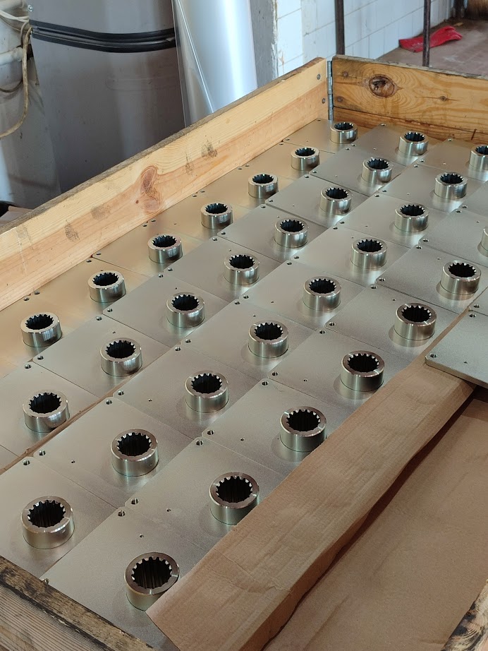 Serial production batch in crate ready for shipment